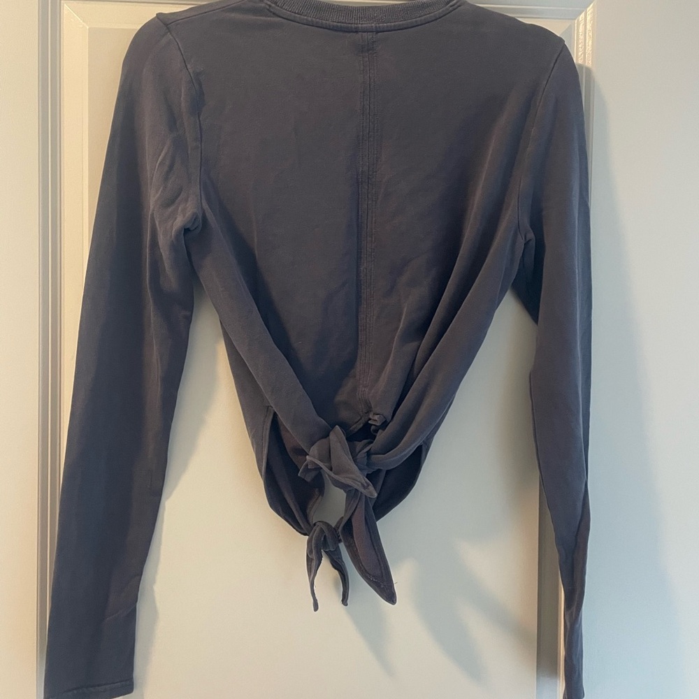 Athleta Long Sleeve Tie-Front Top - Purple - Picture 4 of 4